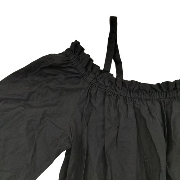 Ann Taylor Loft Off The Shoulder Blouse Black Womens Size Small - Picture 3 of 7